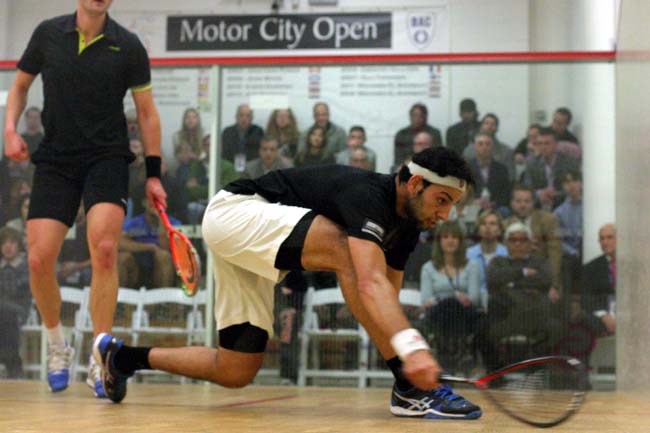 Defending champ Mohamed El Shorbagy moved on to Round 2. (BAC photo)